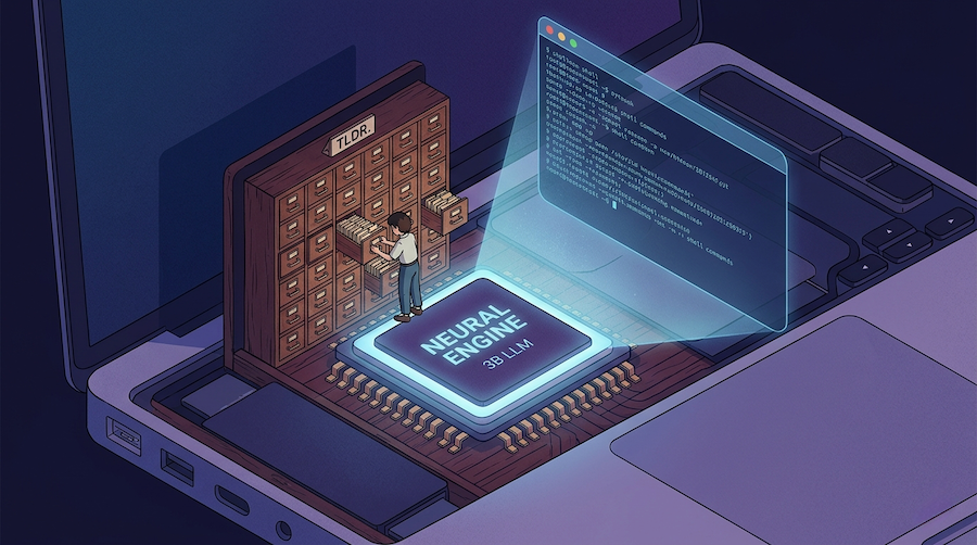 hunch — on-device LLM shell commands